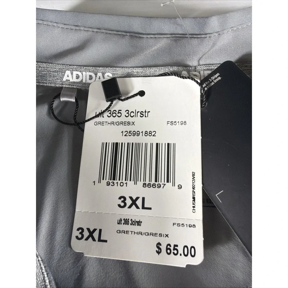 Adidas Ultimate365 3-Color Stripe Golf Polo Men's 3XL Gray NWT $65 FS5198